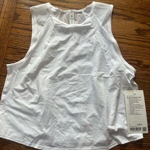 Lululemon White Sculpt Cropped Tank